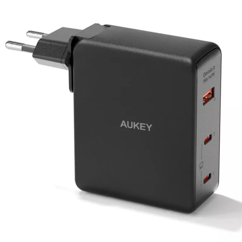 Carregador de parede Aukey PA-B7O, 3×USB, tecnologia GaN