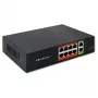 Switch de rede QOLTEC Fast Ethernet PoE 8xRJ45 com 2xRJ45 uplink