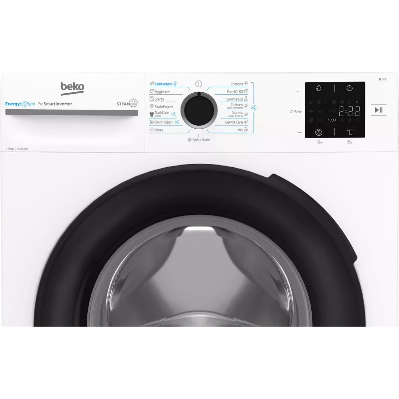 BEKO Máquina de lavar BM3WFSU38413WB, 8 kg, classe energética A, 51,8 cm, 1400 rpm, motor inverter