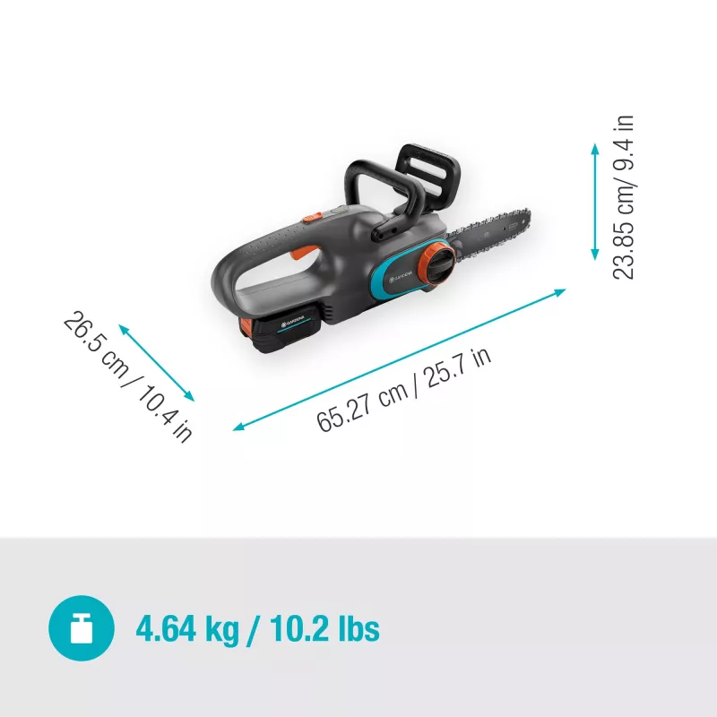 Motosserra a bateria PowerSaw 250/18V P4A conjunto pronto a usar (cinzento/turquesa, bateria Li-Ion 2,5Ah P4A, POWER FOR ALL ALLIANCE)