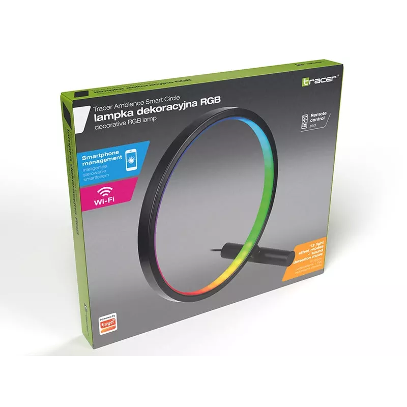 Candeeiro de mesa TRACER Ambience Smart Circle LED RGB — círculo LED inteligente decorativo
