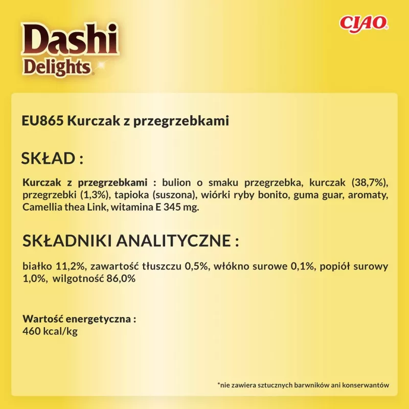INABA Dashi Delights frango com vieira em caldo - snack para gatos - 70 g