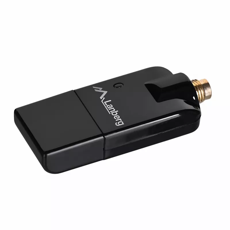 Lanberg NC-0150-WE adaptador WiFi USB Mini N150, 150 Mbit/s, 1 antena externa, preto