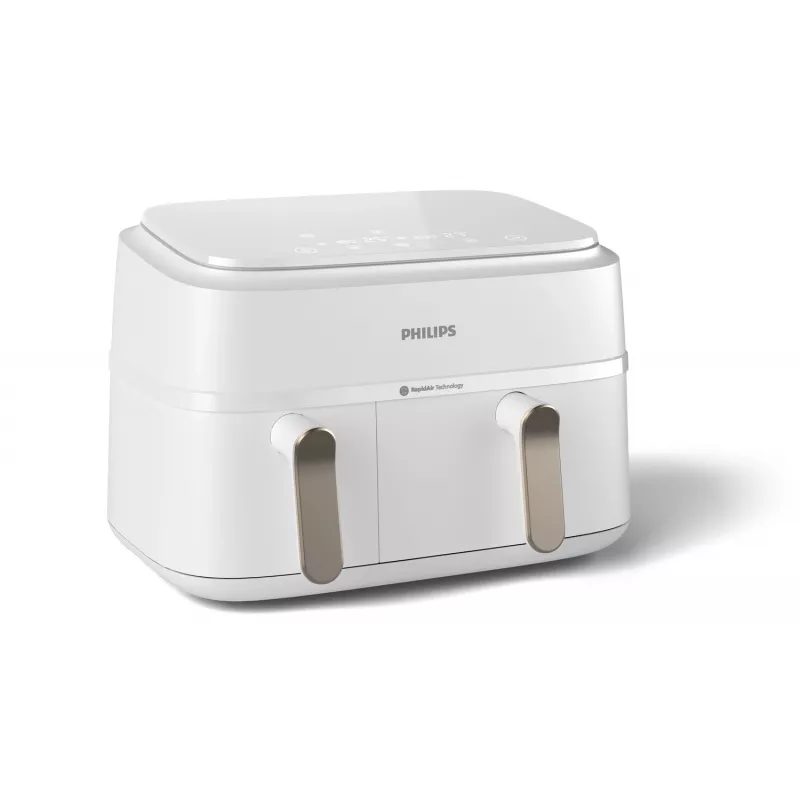 Fritadeira Philips série 3000 NA353/10 dupla 9 L de pé 2750 W fritadeira de ar quente prateado, branco