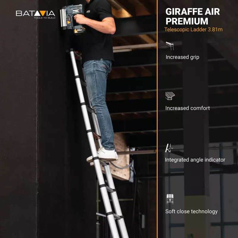 Escada telescópica Batavia B.V. Giraffe AIR 3,81 m, escada extensível compacta em alumínio