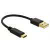 Cabo de carregamento USB DeLOCK Type-A para USB Type-C 15 cm preto