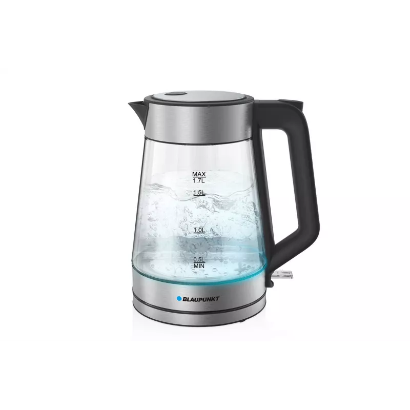 Chaleira elétrica Blaupunkt EKG401 1,7 l 2200 W corpo em vidro, detalhes em aço inoxidável, indicador de nível de água