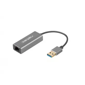 Hub USB NATEC Cricket USB 3.2 Gen 1 Type-A com RJ-45 Ethernet 1000 Mbit/s, caixa de alumínio, preto