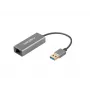 Hub USB NATEC Cricket USB 3.2 Gen 1 Type-A com RJ-45 Ethernet 1000 Mbit/s, caixa de alumínio, preto