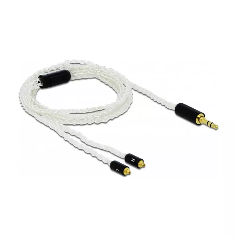 Cabo de áudio DeLOCK 85845 1,2 m 3,5 mm 2x MMCX branco