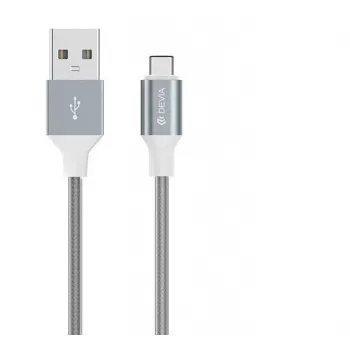 Conjunto de cabos de dados USB Devia Pheez Series — Micro-USB, pack de 3 (25 cm, 1 m, 2 m) cinzento