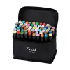 Conjunto de marcadores Extralink MARKERY 60SZT — 60 unidades, pontas de pincel e redondas, cores preto/coral/mint/moka/sky