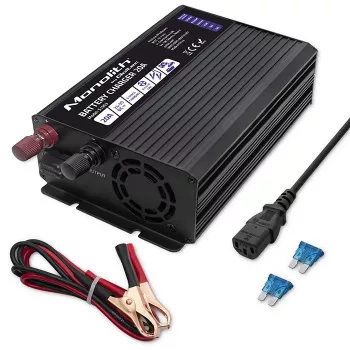 Carregador de baterias inteligente Qoltec Smart Monolith para baterias LiFePO4 AGM GEL SLA | 20A | 24V