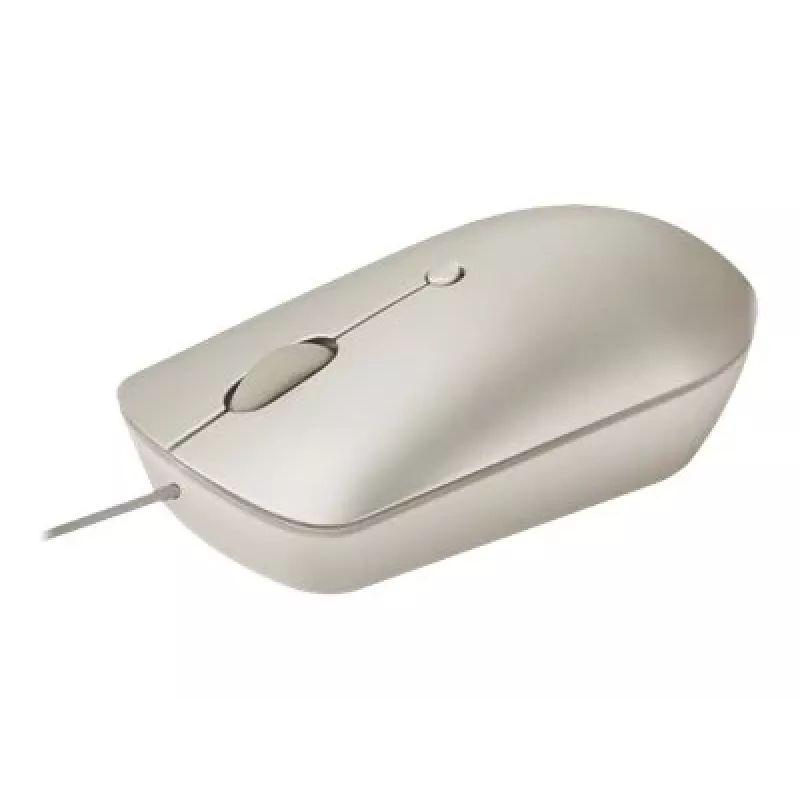 Rato de escritório com fios Lenovo 540 ambidestro USB Type-C ótico 2400 DPI areia