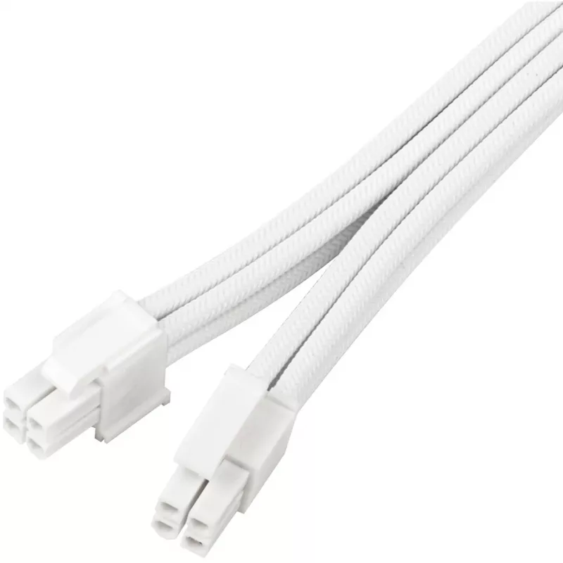Cabo de extensão de alimentação SILVERSTONE EPS 12V 8‑pin (30 cm) branco SST-PP07E-EPS8W-V2