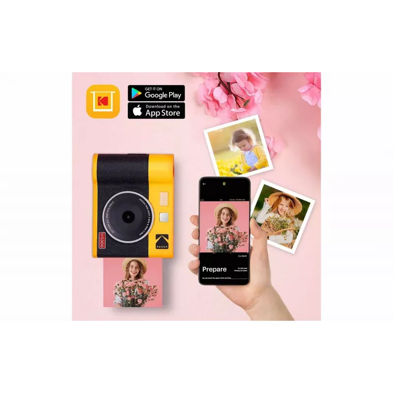 Máquina fotográfica instantânea Kodak Mini Shot 3 Era – preta, tecnologia de impressão 4Pass