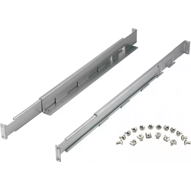 Kit de calhas para rack PowerWalker 10120531 — prateado, largura 550 mm, altura 140 mm, profundidade 70 mm, suporta profundidade de rack 78–120 cm, peso 3,1 kg