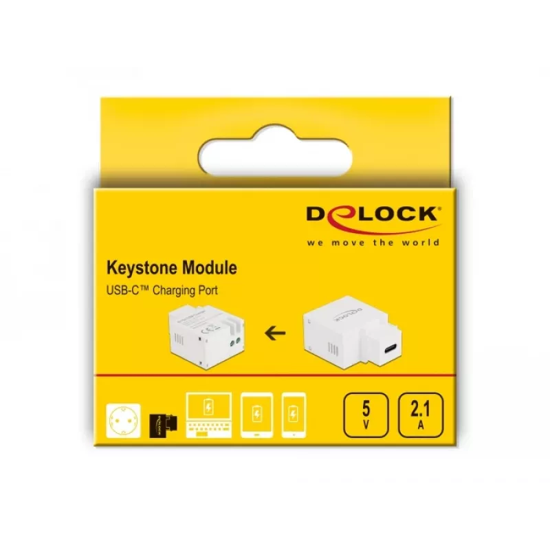 Módulo Keystone porta de carregamento USB Type-C DeLOCK 87792