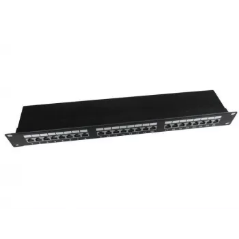 Patch panel Gembird Cablexpert 1U para rack Cat5e preto