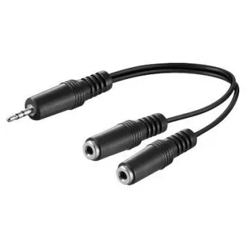 Microconnect AUDLL02 Cabo de áudio 0,2 m 3,5 mm 2 x 3,5 mm preto