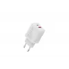 Carregador USB GaN de interior DIGITUS DA-10301 — 30W, 1× USB-C, 1× USB-A, 100–240V, branco