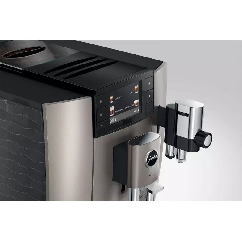 Máquina de café expresso JURA E8 automática 1,9 l prateado – 15 bar, ecrã de 3,5 polegadas, moinho, espumador de leite