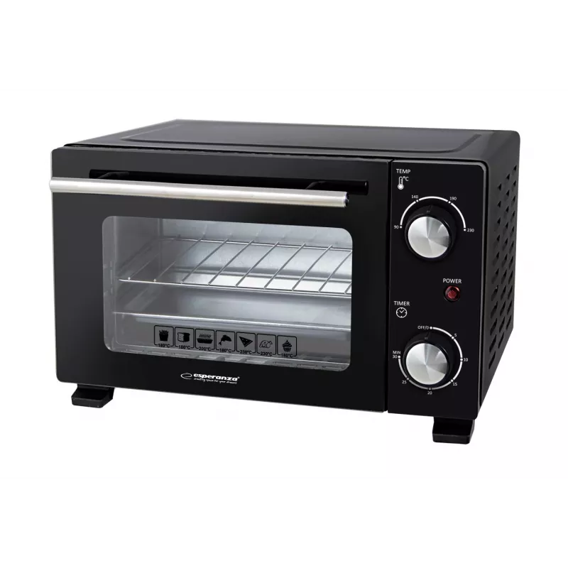 Esperanza EKO007N Calzone mini forno, 10 l, 800 W, preto