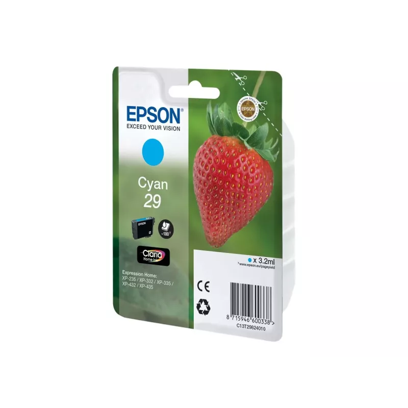 Cartucho de tinta Epson Strawberry 29 C 1 unid. original alcance padrão ciano