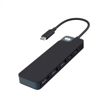 Hub USB-C HYPER HD4101BKGL – 5 portas (USB-C, USB 3.2 Gen1 Type-A, HDMI 4K), 5000 Mbit/s, preto
