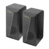 Esperanza EGS106 Rainbow Nortec colunas 2.0, 6 W (2x3 W), alimentadas por USB, mini-jack de 3,5 mm, LED RGB, pretas