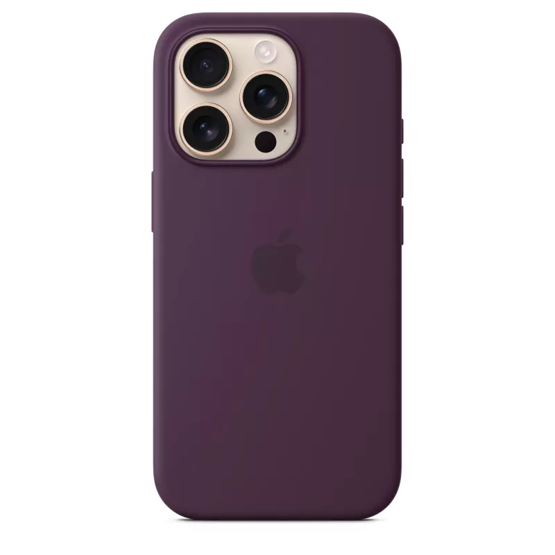 Apple iPhone 16 Pro Capa de silicone com MagSafe - Ameixa