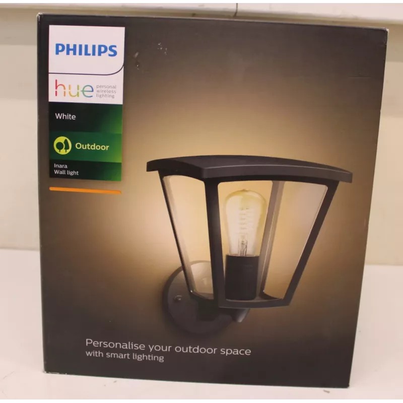 Aplique de parede exterior Philips Inara | E27 LED 7W 550lm Branco quente IP44 CRI80