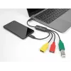 Hub de cabo USB 2.0 DeLOCK 4 portas USB Type-C para 3 x conector fêmea USB-A + 1 x macho USB-C