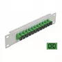 Patch panel de fibra ótica DeLOCK 10 polegadas 12 portas SC Simplex verde 1HE cinzento