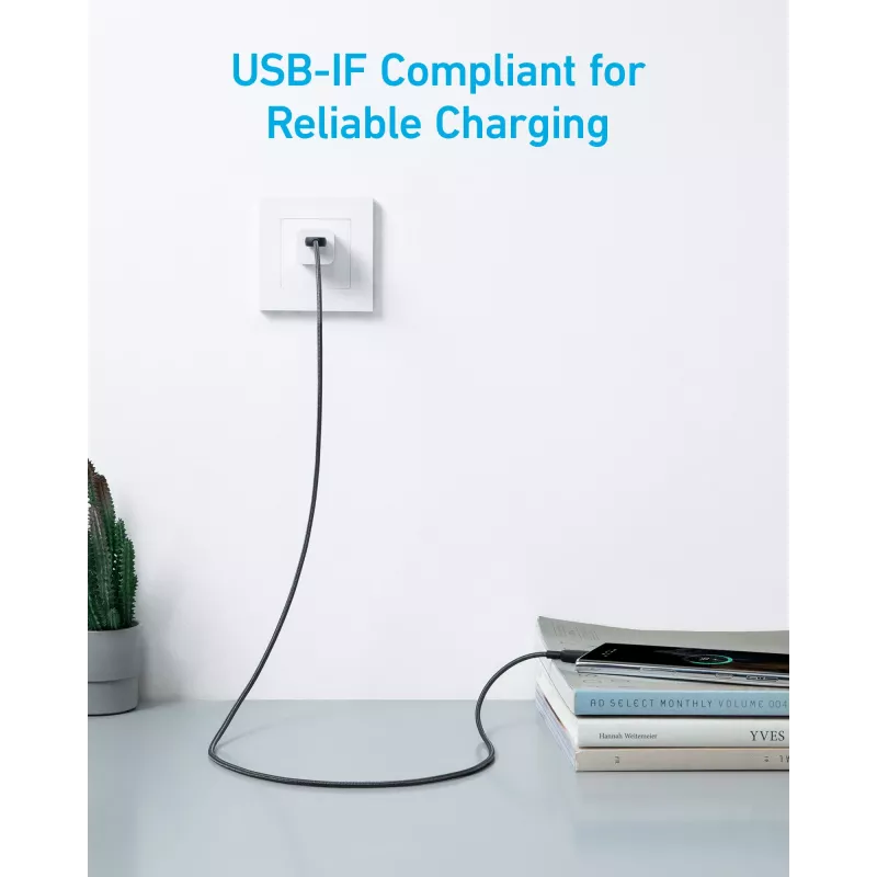 Cabo Anker Innovations 322 USB-A para USB-C nylon 1,8M preto - Cabo - Digital/Dados