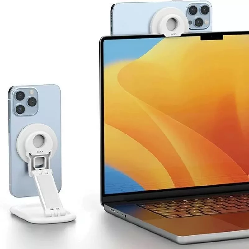 Suporte magnético SODI BM-310 branco MagSafe — suporte magnético para telefone compatível com carregadores MagSafe