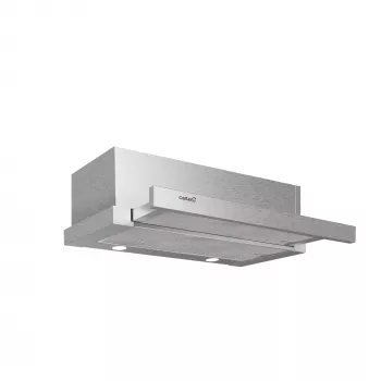 Exaustor de encastre CATA EXTENDER 600 — aço inoxidável, filtro de gordura de alumínio, 390 m³/h, 440 mm de profundidade, controlo por botões