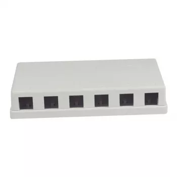 Synergy21 keystone, suporte de módulos, patch panel para 6x módulos TP, sobrepor, branco (ABS)