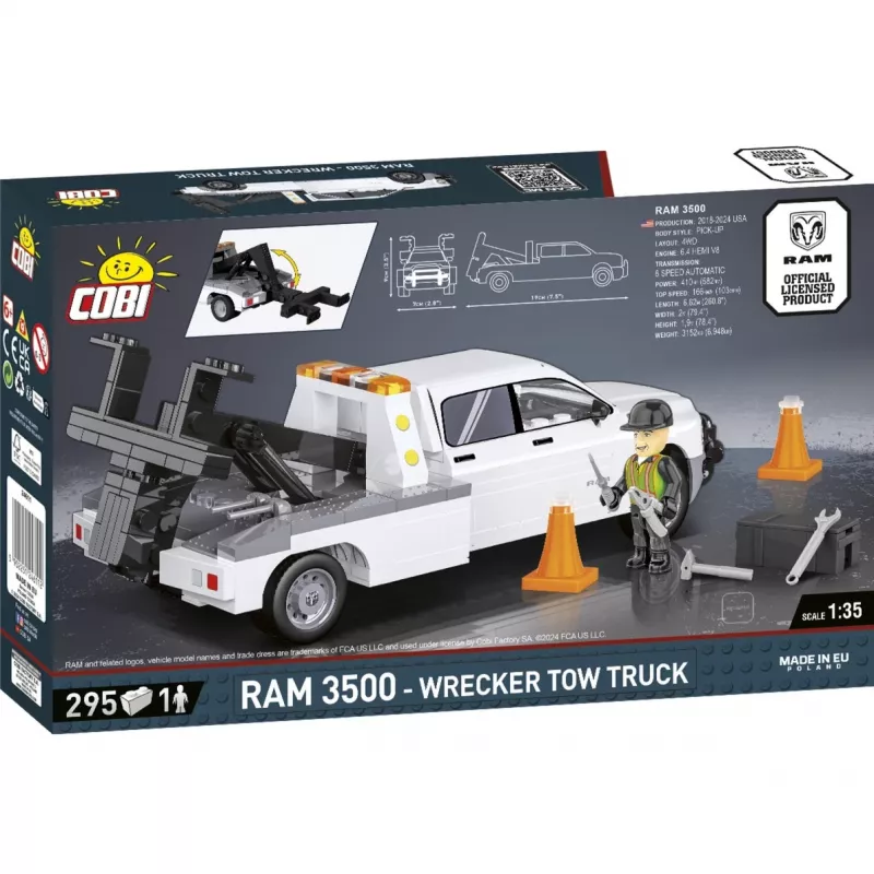 Cobi Wrecker reboque RAM 3500 brinquedo de construção COBI-24611, conjunto de blocos