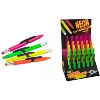 Stilus 3 em 1 WEDO NEON – conjunto de 24: caneta tátil, esferográfica e marcador de texto