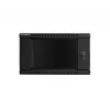 Lanberg WF01-6406-10B armário rack de parede de 19 polegadas, 6U, 600x450x368 mm, porta de vidro, 60 kg, preto