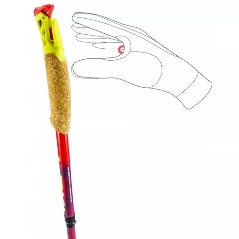 Bastões de trekking Leki TRL Ultratrail FX One 120 cm, vermelho