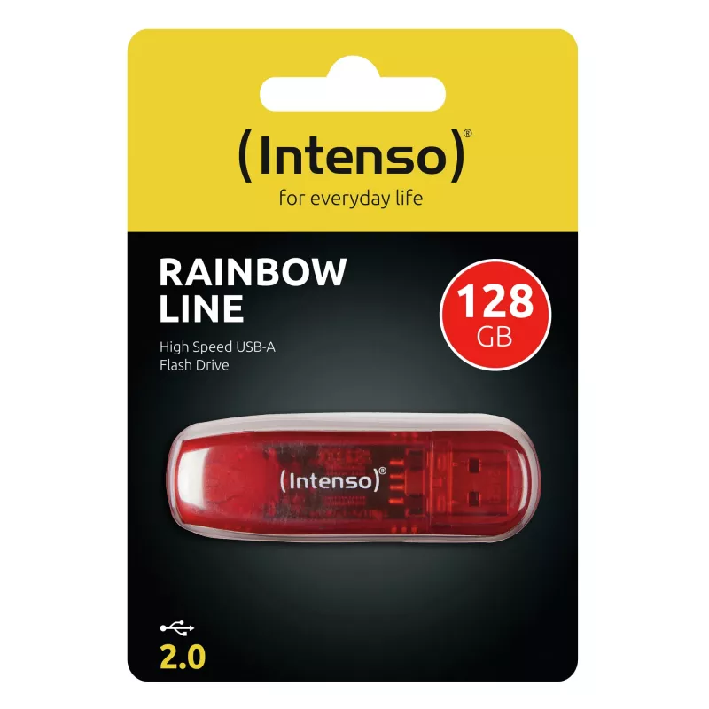 Pen USB Intenso 128 GB USB Type-A 2.0 Vermelho Transparente