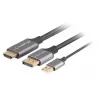 CABO HDMI(M)->DISPLAYPORT(M) 1M 4K PRETO LANBERG