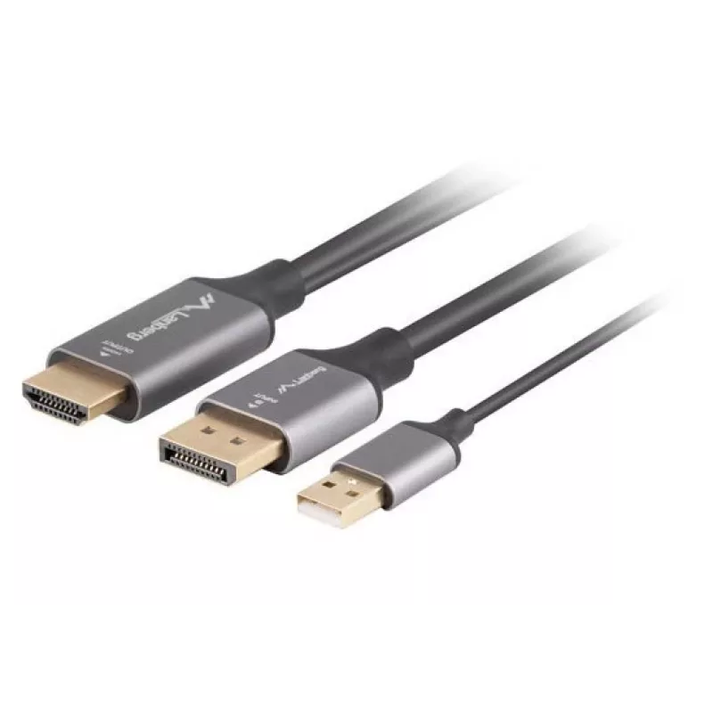 CABO HDMI(M)->DISPLAYPORT(M) 1M 4K PRETO LANBERG