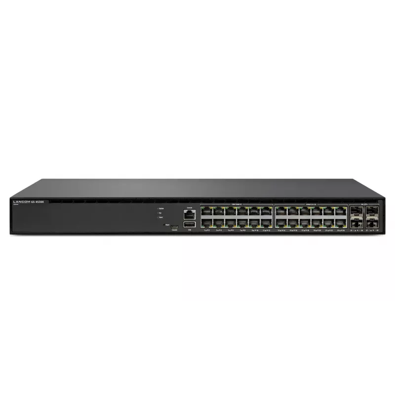 LANCOM GS-4530X - Switch - gerido - 12 x 10/100/1000 + 12 x 100/1000/2,5G + 4 x 1 Gigabit / 10 Gigabit SFP+ + 2 x 10/40 Gigabit QSFP+ - Desktop