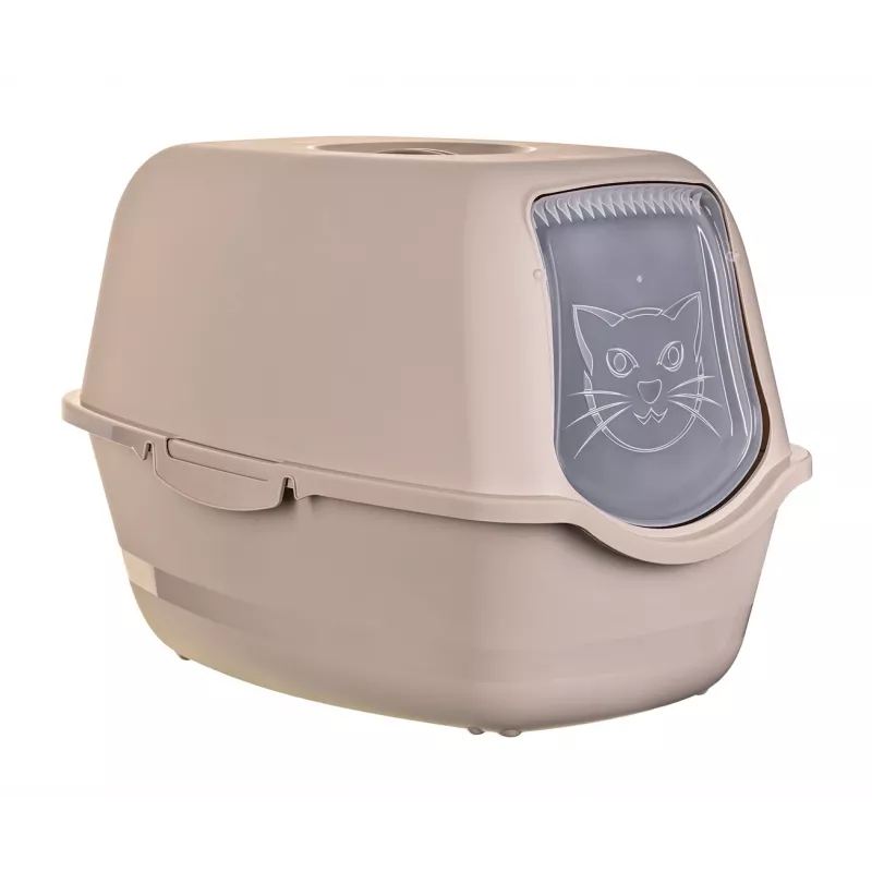 Caixa de areia para gatos DIAMENTIQ BAYA, plástico, portas reversíveis, 55,5×40×38,7 cm, bege
