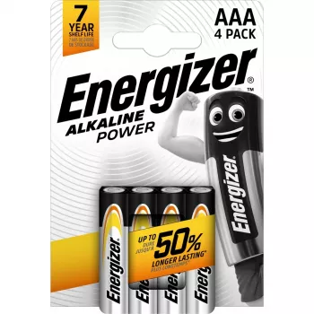 ENERGIZER PILHA ALCALINA POWER AAA LR03 4 UNID.