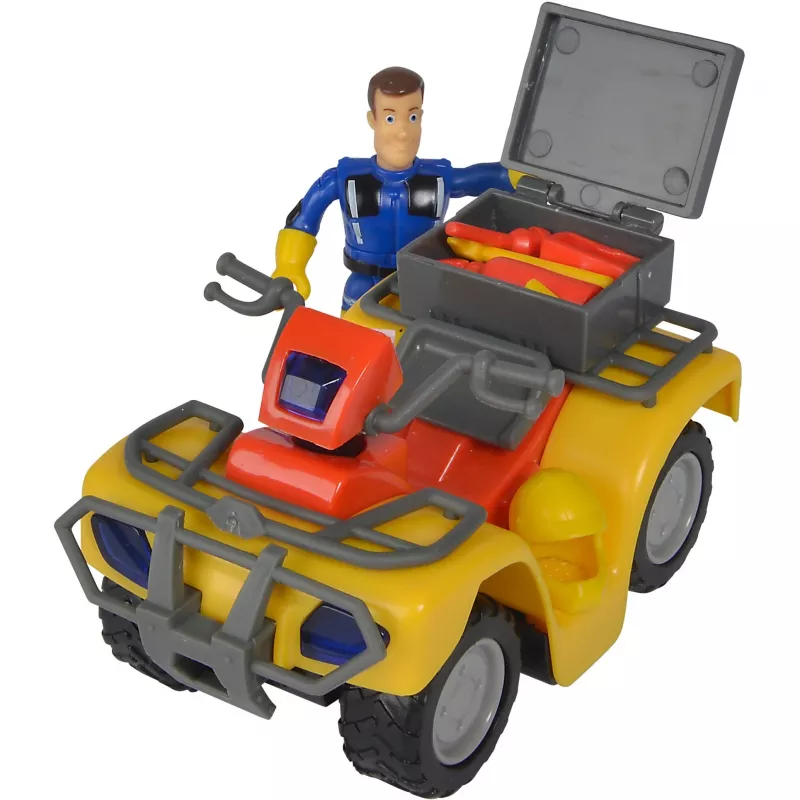 Simba Sam o Bombeiro quad Mercury com figura, veículo de brincar