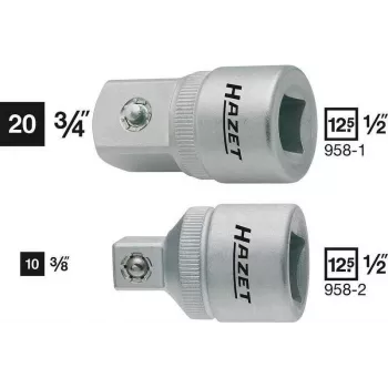 Hazet 958-2 adaptador, 1/2 polegada quadrado fêmea para 3/8 polegada quadrado